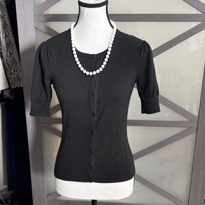 Halogen Black Button-Up Women's Sweater